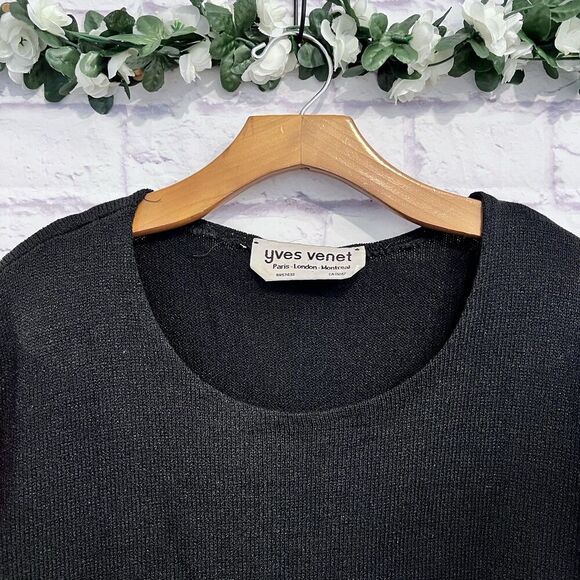 VINTAGE YVES VENET 80s/90s Retro Knit Sweater Size Large Pullover - Picture 4 of 8